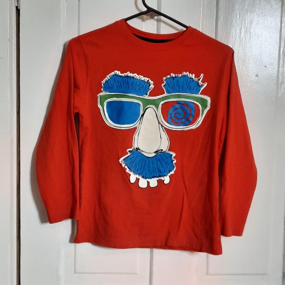 CRAZY 8 Kids Funny Graphic Long Sleeve Tee, Thick Warm Cotton Shirt, Silly Shirt